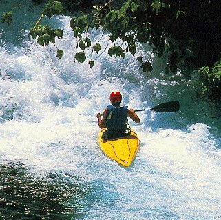 Kayaker at the put-in on Rio Actopan.