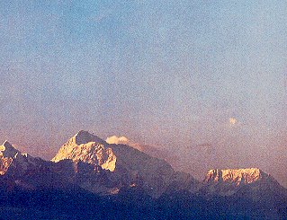 Sunset on Makalu, eastern Nepal.