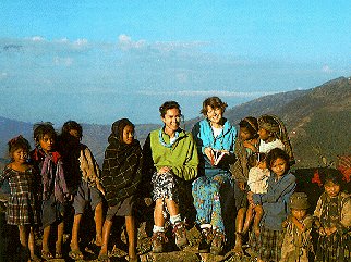 Two trekkers discover some young friends.