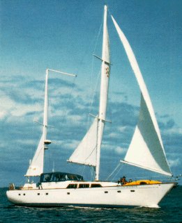 Island Roamer under sail.