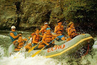 Children enjoy rafting on the Rogue River.