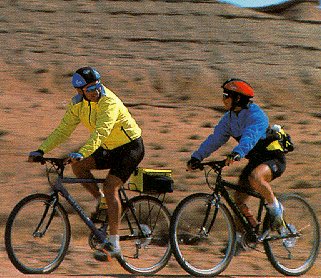 Bikers speed along New Mexico's backroads.