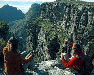 Hiking on Table Mountain in Cape Town.