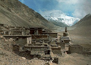 The ruins of the Rongbuk monastery.