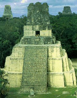 The temple pyramids of Tikal.