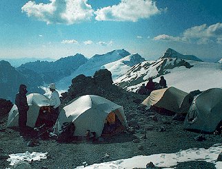 A camp on Aconcagua's standard route.