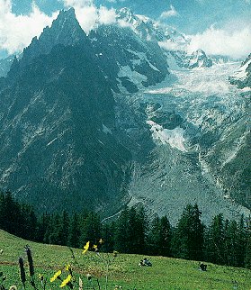 Mont Blanc and the Aiguille Noire.