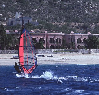 Windsurfing at the Baja Surf Club.