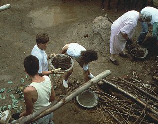 Working together to build a new home in India.