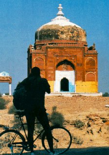 Biking through India.