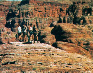 Stone escarpments in central Australia.