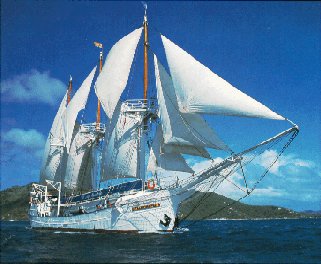 The billowing sails of Sir Francis Drake.