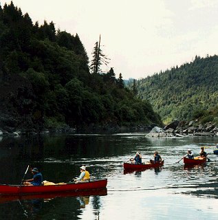 Canoeing the Californian wilderness.