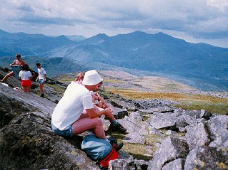 Survival school students in mountainous Wales.