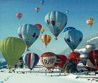 Balloons aloft in Switzerland.