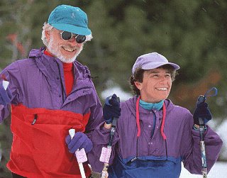 Skiers in the Canadian Rockies.