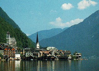 The lakefront town of Hallstatt, Austria.