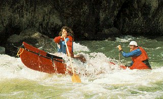 Paddling Nahanni's whitewater.