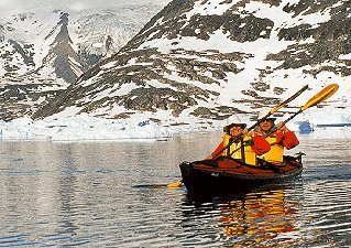 Sunny Arctic kayaking.