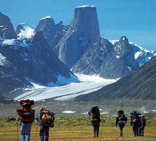 Impressive mountains beckon hikers.