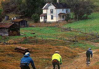 Cycling past Pre-Civil War farmhouses.