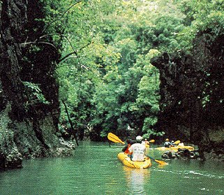 Kayaking Thailand's karst islands.