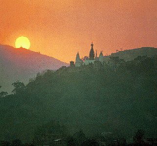 The Swayambhunath Temple in Kathmandu Valley.