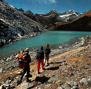 Trekking near Gokyo.