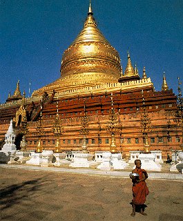 The Shwezigon Pagoda near Pagan.