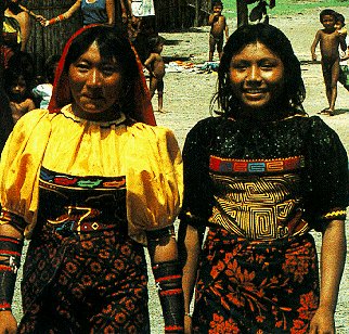 Two young women of the Kuna Indians.