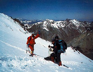 Climbing to camp on Aconcagua.