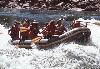 Rafting down the Salmon River.