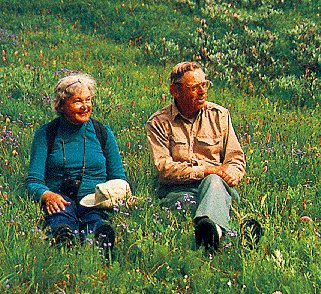 Resting among wildflowers after an exciting day.