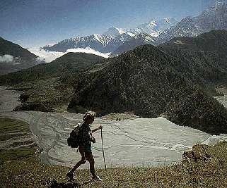 Walking the ridgeline in Nepal.