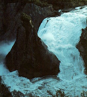 Virginia Falls from the foot of Sunblood Mountain.