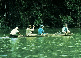 Rowing near the Amazon.