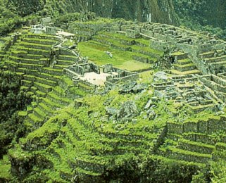 Famed Machu Picchu in the highlands of the Andes.