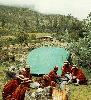 Camping in the Andes.