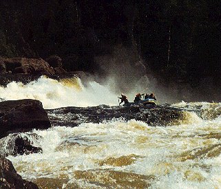 Riding the rapids of the Magpie River in Quebec.