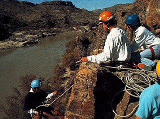 Rappelling down the Black Rock Canyon.