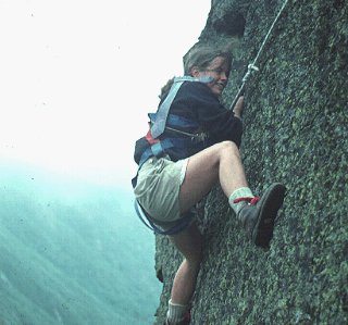 Learning to climb rocks in the White Mountains.