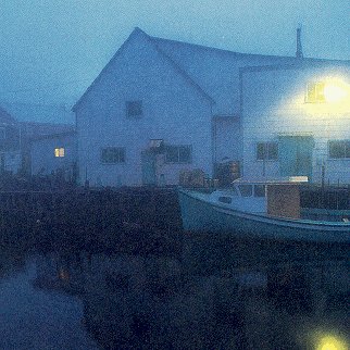 Dusk at a New Brunswick fishing village.