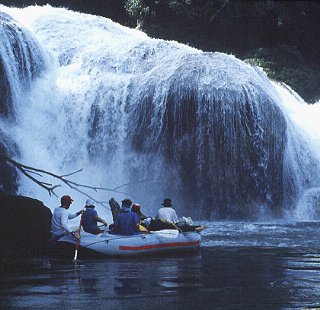 Rafting below falls on the Usumacinta River.