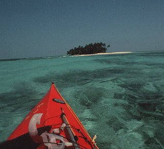 Kayaking off an island in Belize.