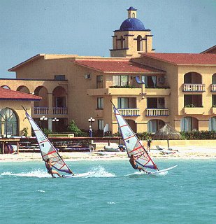 Sailing Cancun's turquoise waters.