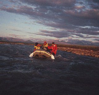 Paddle rafting across the Arctic coastal plain.