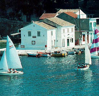 Sailing near Paxos in the Ionian islands.