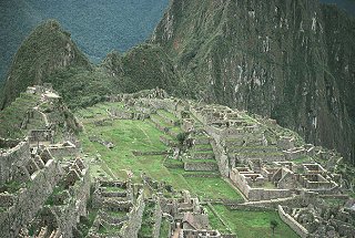 A view of Machu Picchu from the watchtower.