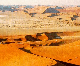 The dunes at Sossusvlei in the Namib Desert.