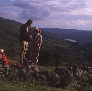 Walking England's green and rolling hills.